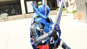 Fotograma del episodio 2: El espadachín de agua acompañado de un león azul