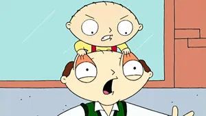 Fotograma del episodio 30: Tercera parte de la trilogía "Stewie Griffin: La historia jamás contada"