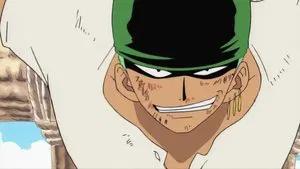 Fotograma del episodio 2: ¡Aparece el gran espadachín! El cazador de piratas Roronoa Zoro.