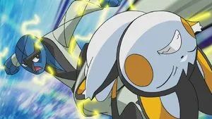 Fotograma del episodio 41: ¡La Batalla Del Club De Corazones De Furia! ¡Emolga Contra Sawk!