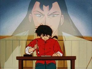 Fotograma del episodio 115: Ranma y su mala caligrafía